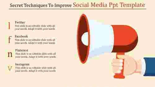 social media ppt template-Secret Techniques To Improve Social Media Ppt Template